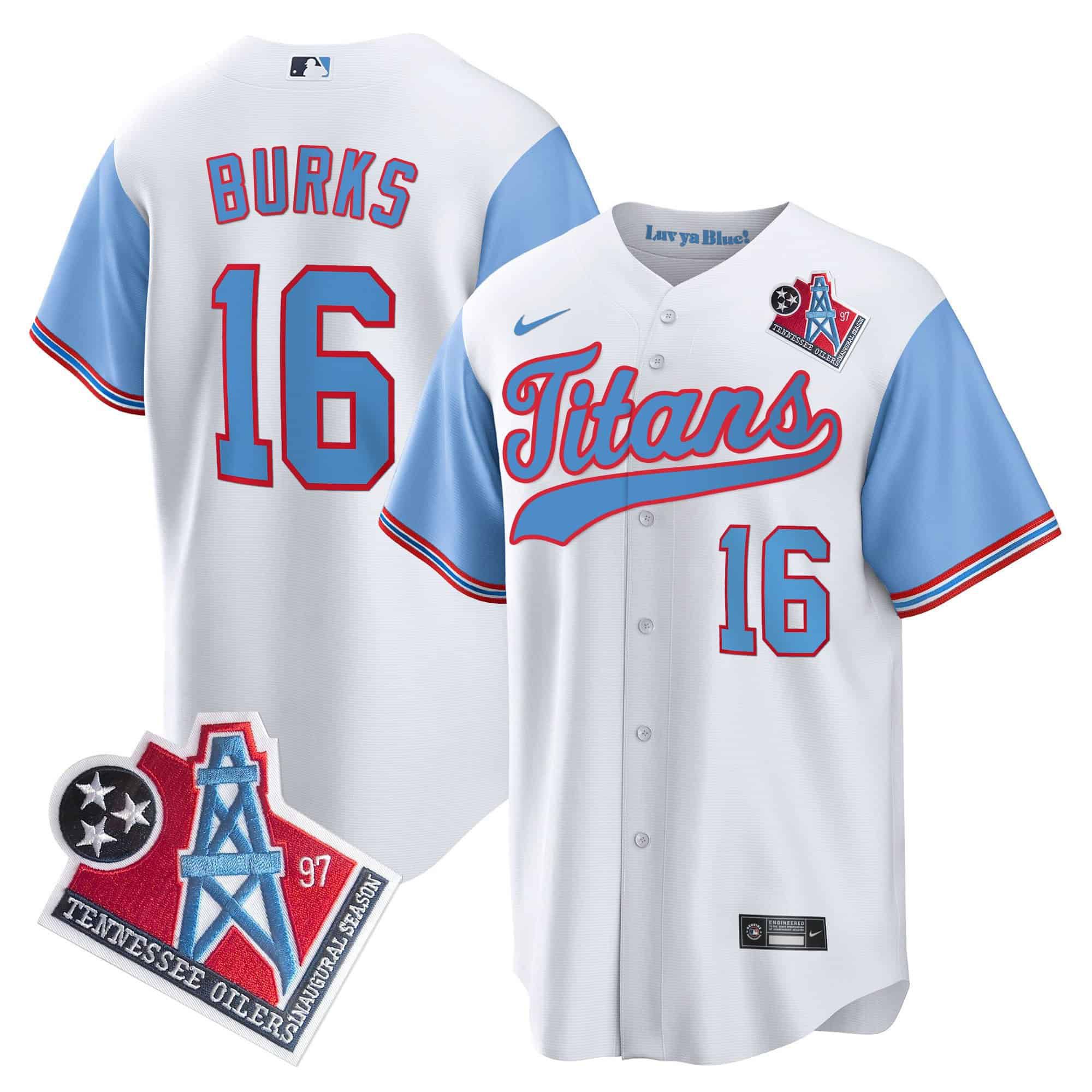 Men Tennessee Titans #16 Burks White Nike 1997 Throwback Limited Cool Base NFL Jersey style 1->indianapolis colts->NFL Jersey